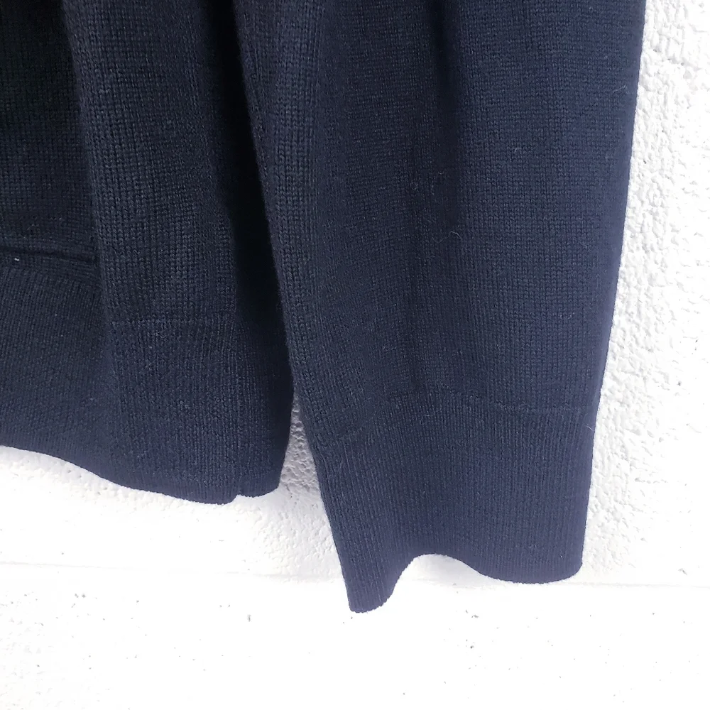 J. Crew Slim Fit Merino‎ Wool Cardigan Sweater Style C9767 Black Size Large